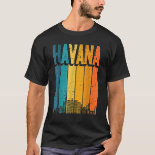 Camiseta La Habana Cuba retro vintage Sunset Skyline La Hab