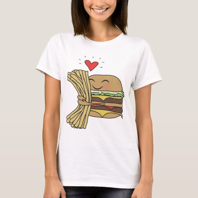 Camiseta La hamburguesa ama las fritadas (Anverso)