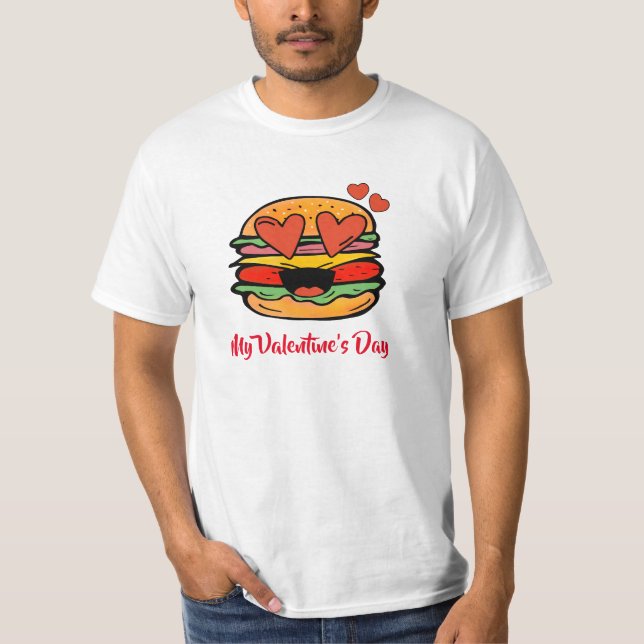 Camiseta La hamburguesa de San Valentín (Anverso)