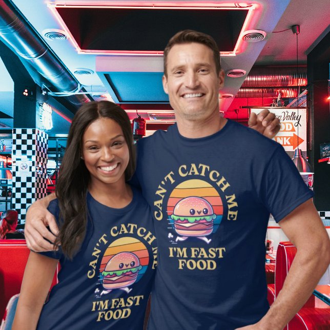 Camiseta La hamburguesa Kawaii de comida rápida huye de Pun (Fast Food Funny Kawaii Burger Running Punny T-Shirt)