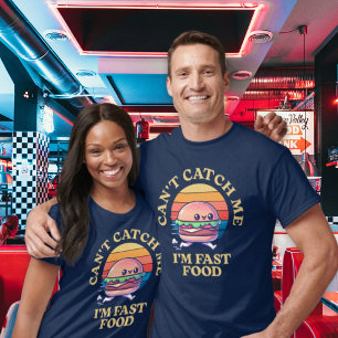 Camiseta La hamburguesa Kawaii de comida rápida huye de Pun