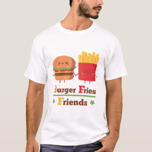 Camiseta La hamburguesa y los fritos amigos BFF divertidos
