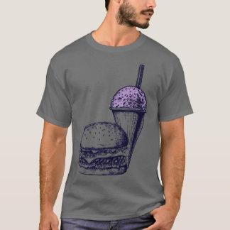 Camiseta La hamburguesa y un cono de nieve de uva