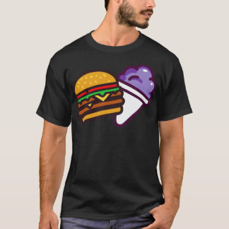 Camiseta La hamburguesa y un cono de nieve de uva