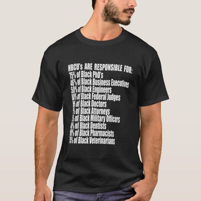 Camiseta La HBCU es responsable de las estadísticas de los  (Anverso)