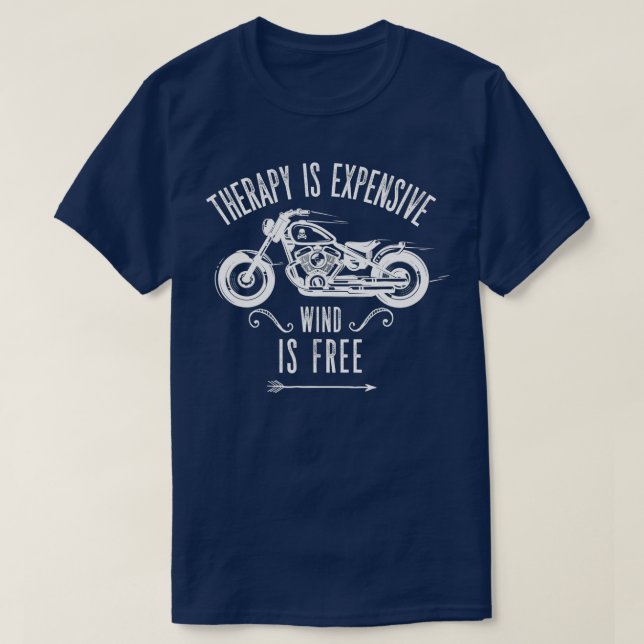 Camiseta La herapía de moto es un viento caro y gratis (Diseño del anverso)