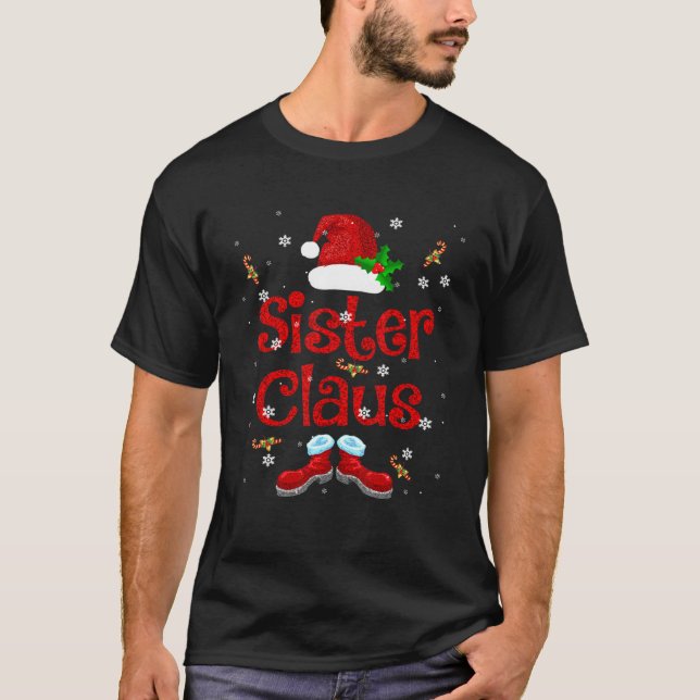 Camiseta La hermana Claus Navidades Santa Elf Matching Fami (Anverso)