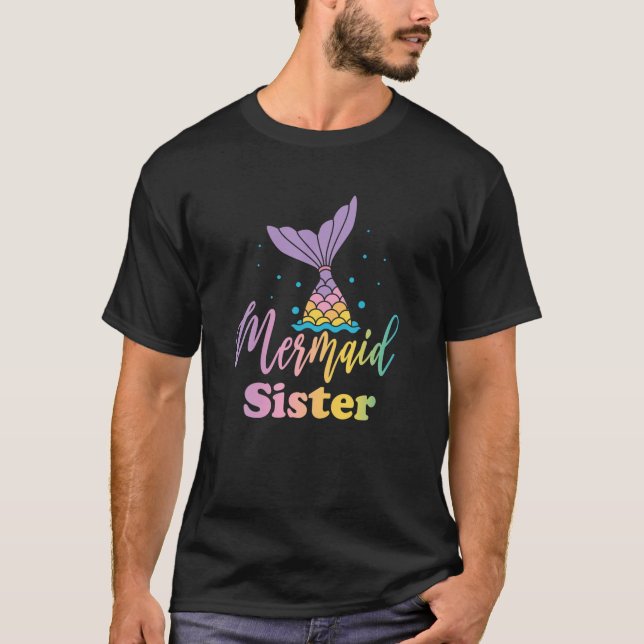 Camiseta La hermana de la sirena graciosa Chica de cumpleañ (Anverso)