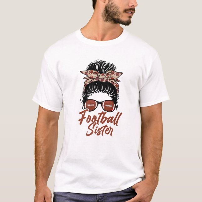 Camiseta La Hermana Del Fútbol Vive Con Leopard Messy Bu (Anverso)