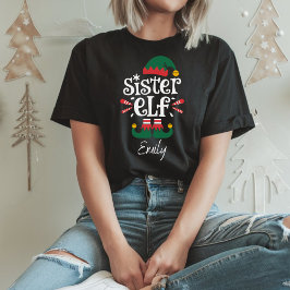 Camiseta La hermana Elf Funny Elf Matching Navidades Regalo
