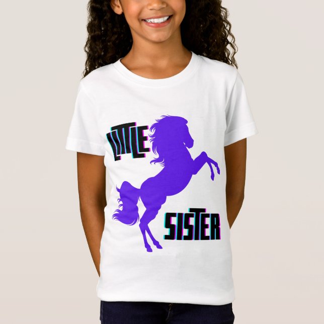 Camiseta La hermana pequeña Pony Púrpura (Anverso)