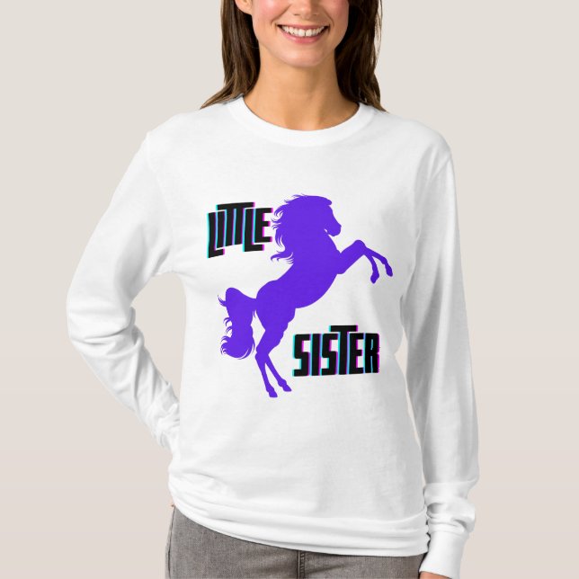 Camiseta La hermana pequeña Pony Púrpura (Anverso)