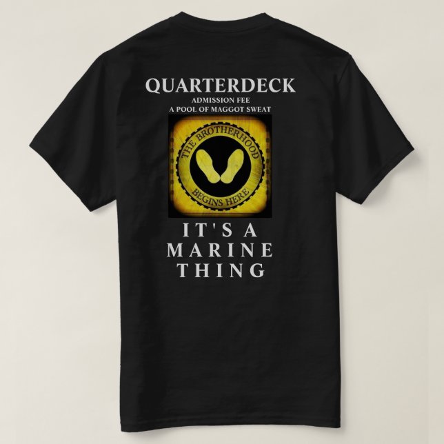 CAMISETA LA HERMANDAD COMIENZA AQUÍ / ES UNA COSA MARINA (Reverso del diseño)