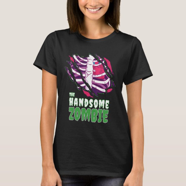 Camiseta La hermosa familia zombie divertida de Halloween Z (Anverso)