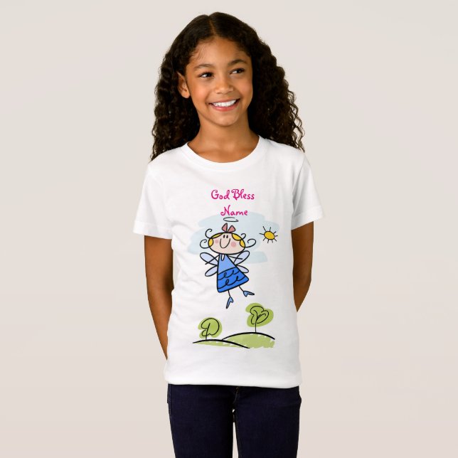 Camiseta La hija pequeña Angel personalizada (Anverso completo)