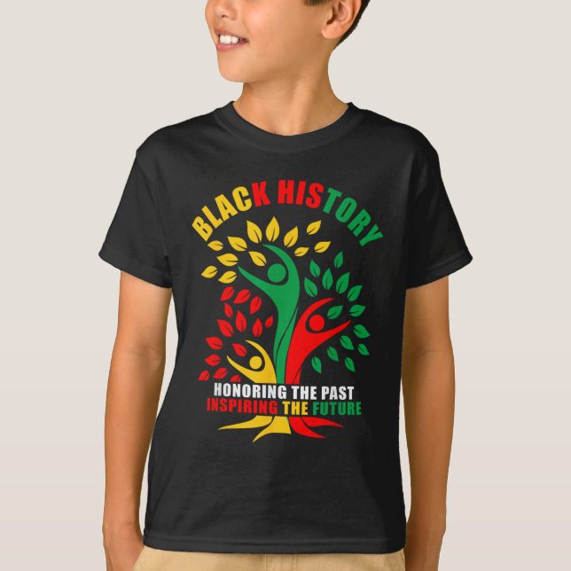 Camiseta La historia negra honra el futuro africano inspira (Anverso)