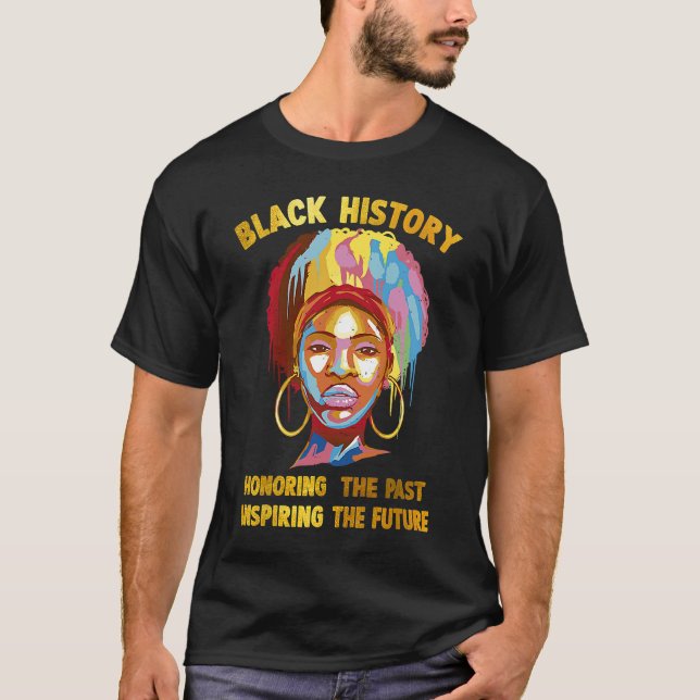 Camiseta La historia negra honra el futuro inspirador del p (Anverso)