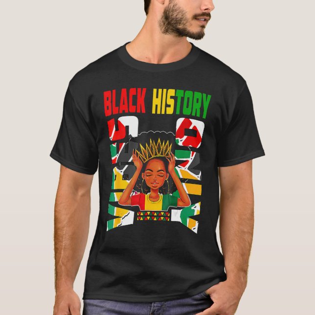 Camiseta La historia negra sólo vibra a Melanin Princesa Gi (Anverso)