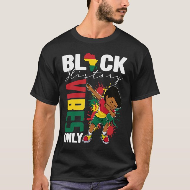 Camiseta La historia negra sólo vibra BHM BLM Pequeño Dabbi (Anverso)