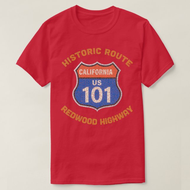 Camiseta La histórica carretera Route 101 Redwood Highway G (Diseño del anverso)