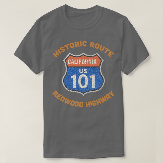 Camiseta La histórica carretera Route 101 Redwood Highway G (Diseño del anverso)