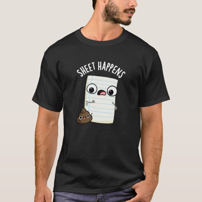 Camiseta La hoja pasa con papel divertido Pun Dark BG (Anverso)