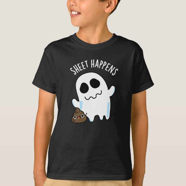 Camiseta La hoja pasa divertido Ghost Pun Dark BG (Anverso)