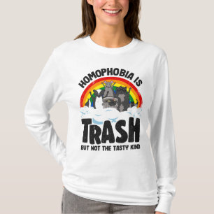 Camiseta La homofobia es basura orgullo gay Raccoon Opossum
