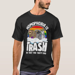 Camiseta La homofobia es basura orgullo gay Raccoon Opossum