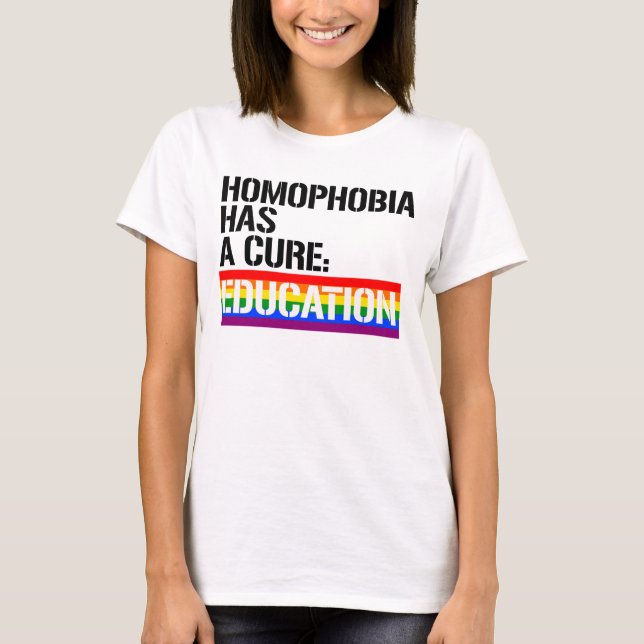 CAMISETA LA HOMOFOBIA TIENE CURA (Anverso)
