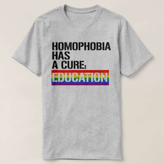 Camiseta La homofobia tiene cura: la educación (Diseño del anverso)