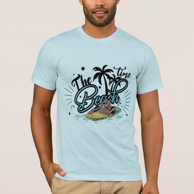 Camiseta La Hora De La Playa, El Surf En La Playa (Anverso)