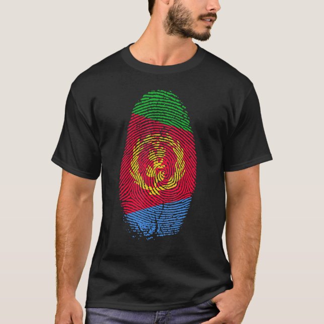 Camiseta La Huella Deportiva De La Bandera De Eritrea Está  (Anverso)