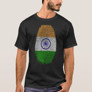 Camiseta La huella digital de la bandera de la India está e