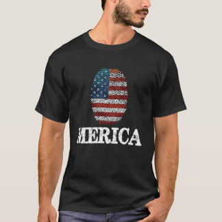 Camiseta La huella digital de la bandera estadounidense de 