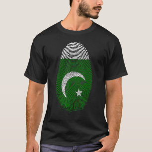 Camiseta La huella digital de la bandera paquistaní está en