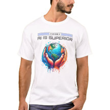 La IA es superior - la Tierra en las manos Diseño