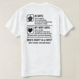 Camiseta La IA vs Mi Esposa Quién Me Conoce Mejor Relación