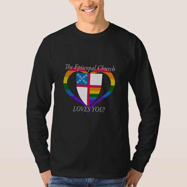 Camiseta La Iglesia Episcopal te ama el ORGULLO LGBTQ (Anverso)