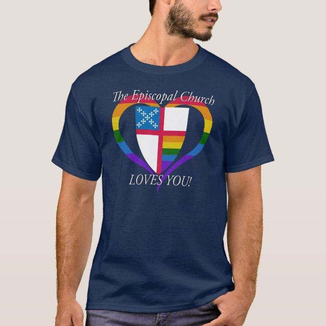 Camiseta La Iglesia Episcopal te ama el ORGULLO LGBTQ (Anverso)