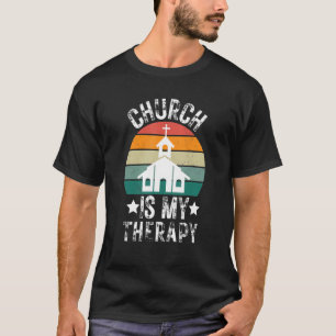 Camiseta La Iglesia es mi terapeuta pastor religioso cristi