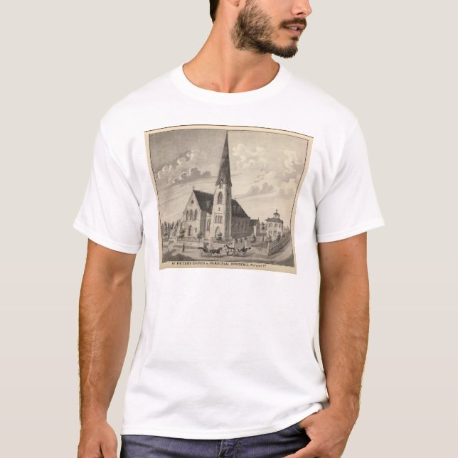 Camiseta La iglesia y la residencia parroquial de San Pedro (Anverso)