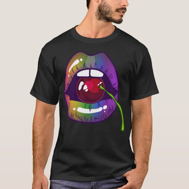 Camiseta La igualdad del orgullo LGBT el beso de cerezo arc (Anverso)