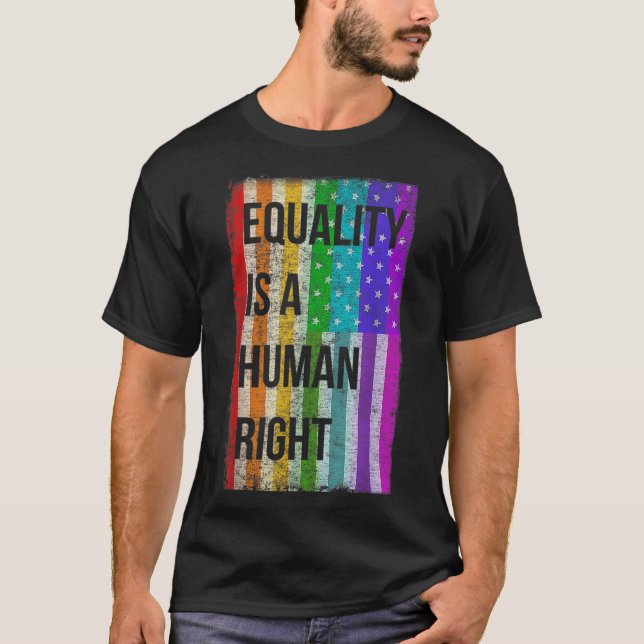 Camiseta La Igualdad Es Un Orgullo Gay Bandera Estadouniden (Anverso)