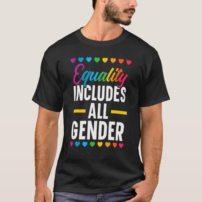 Camiseta La igualdad incluye todos los géneros Lgbtq Rainbo (Anverso)