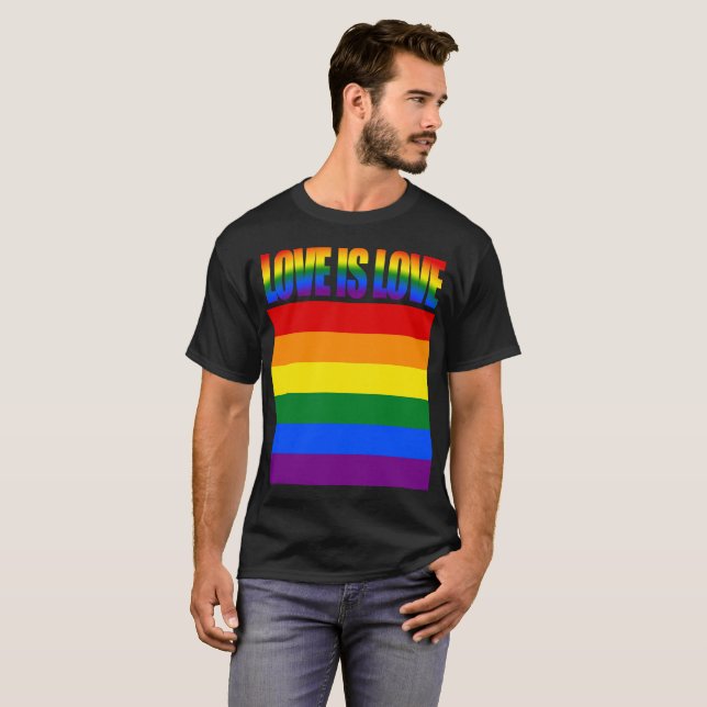 Camiseta La igualdad LGBTQ ama el orgullo gay de la bandera (Anverso completo)