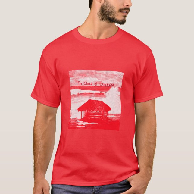 Camiseta La imagen de semitono rojo Shack @ Windansea en un (Anverso)