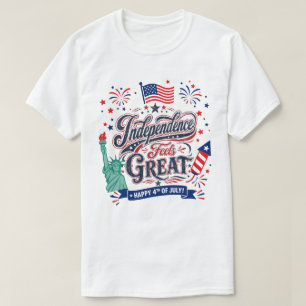 Camiseta La Independencia Se Siente Genial–Feliz 4 de Julio
