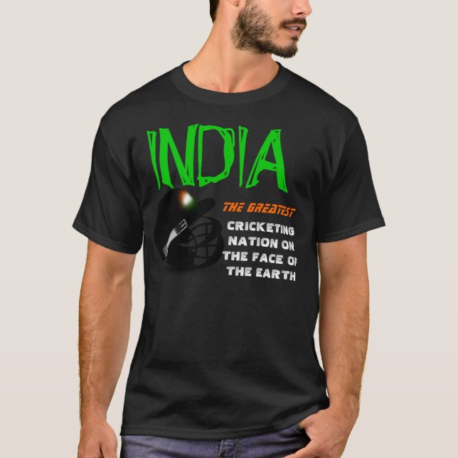 Camiseta La India la nación más grande del grillo en la (Anverso)
