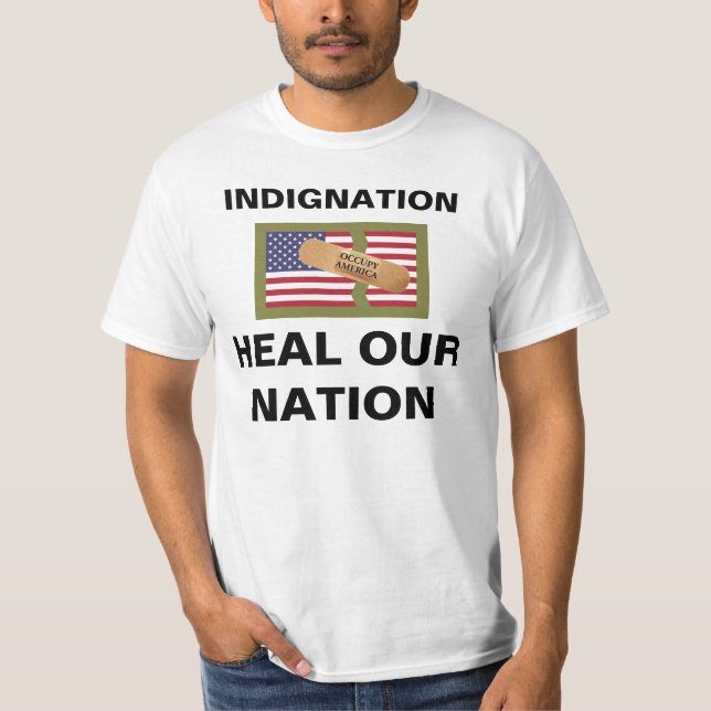 CAMISETA LA INDIGNACIÓN SALUDA NUESTRA NACIÓN (Anverso)